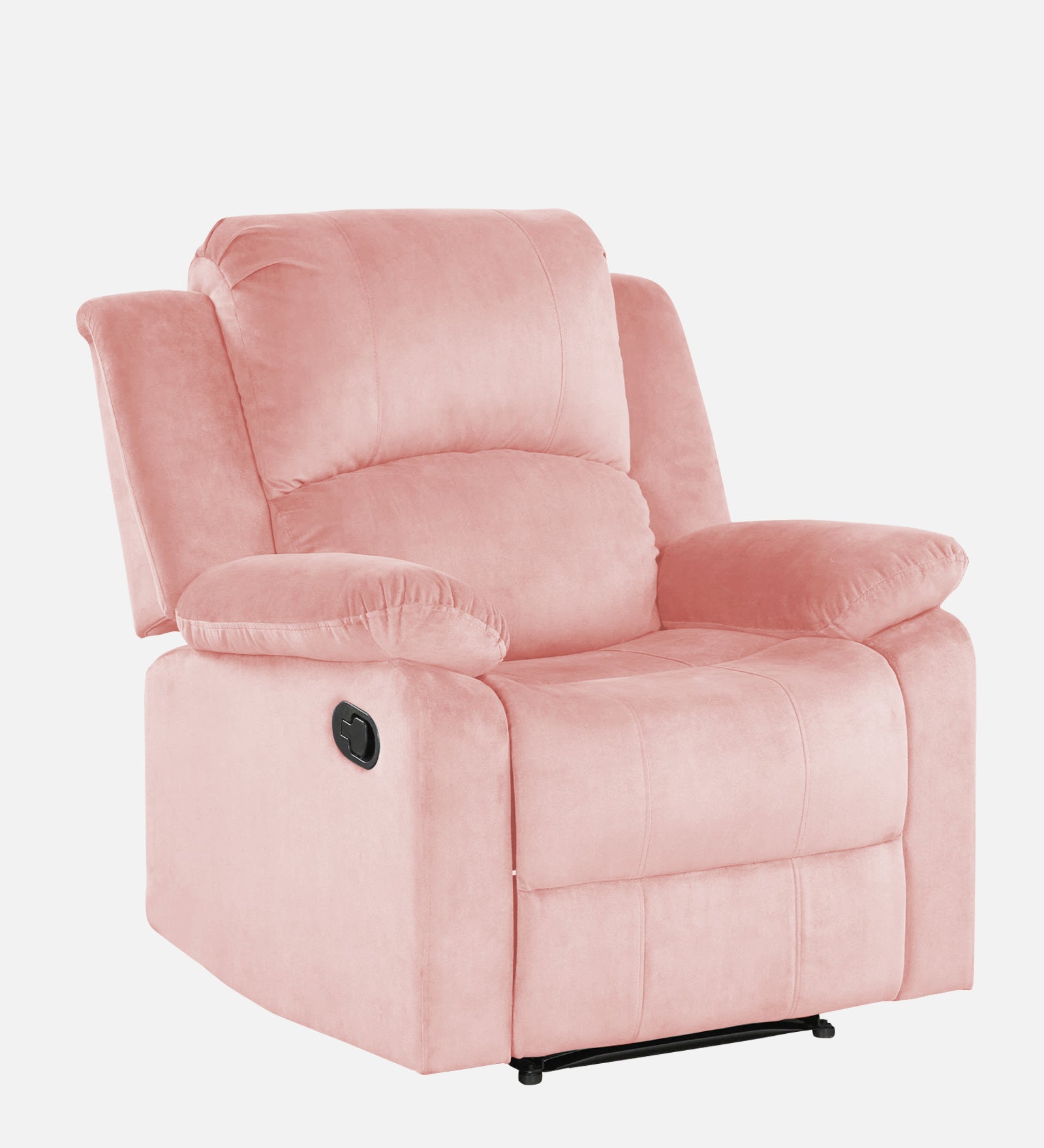 Henry Velvet Manual 1 Seater Recliner In Millennial Pink Colour