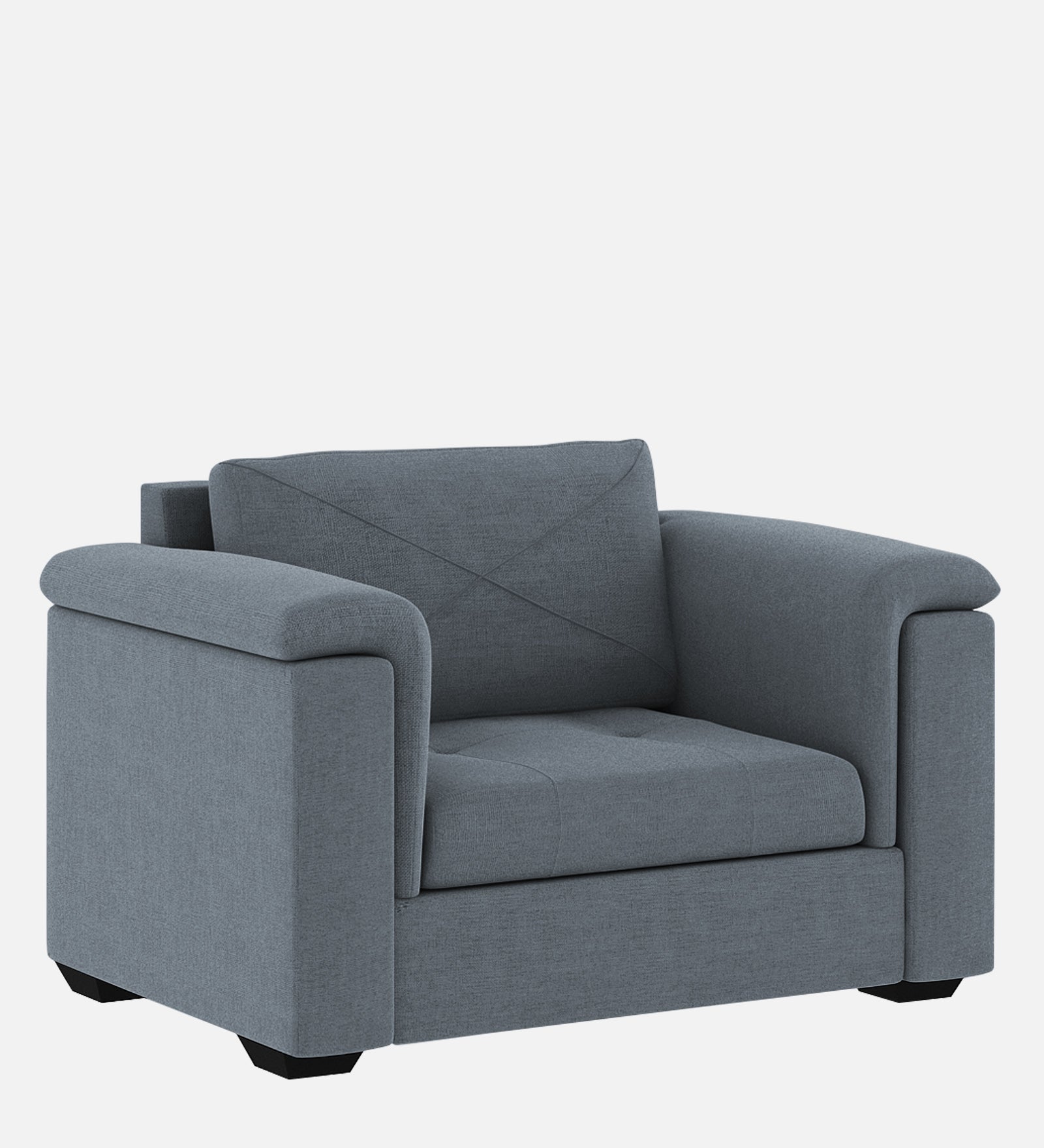 Andry Fabric 1 Seater Sofa in Indigo Blue Colour