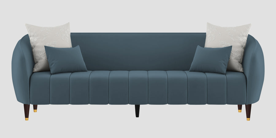 Hairo Velvet 3 Seater Sofa In Oxford Blue Colour - Febonic Living