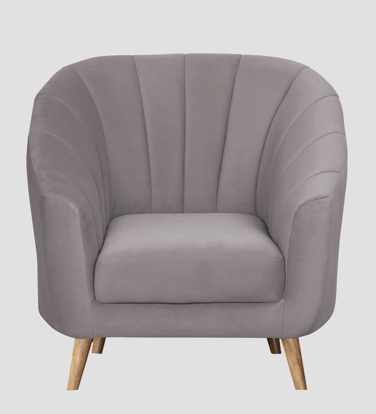 Nancy Velvet 1 Seater Sofa in Pearl Grey Colour