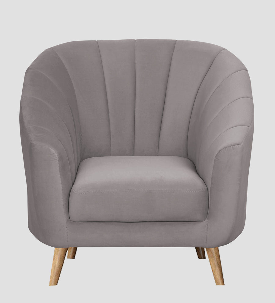 Kaylee Velvet 1 Seater Sofa In Pearl Grey Colour - Febonic Living