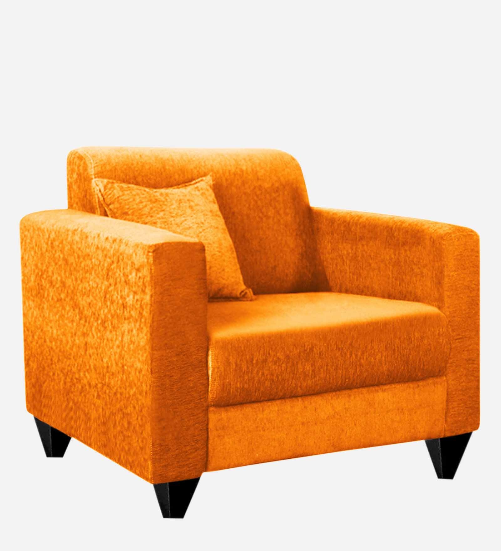 Nebula Fabric 1 Seater Sofa in Vivid Orange Colour