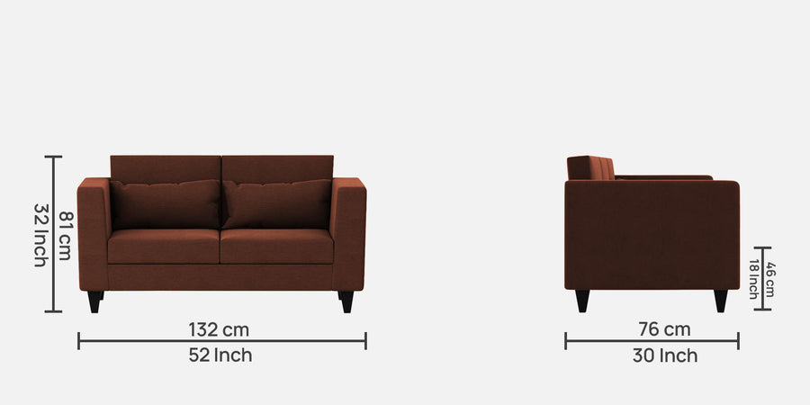 Nipul Fabric 2 Seater Sofa In Coffee Brown Colour - Febonic Living