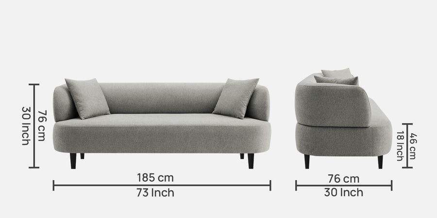 Carson Fabric 3 Seater Sofa In Turtle Green Colour - Febonic Living