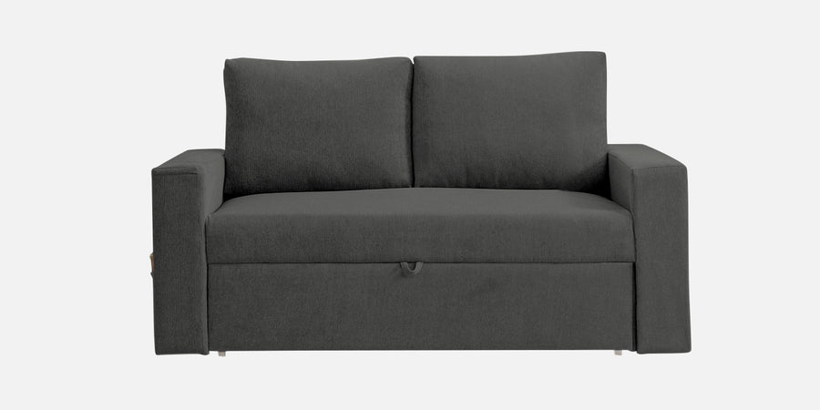 Kara Fabric 2 Seater Pull Out Sofa Cum Bed In Charcoal Grey Colour - Febonic Living