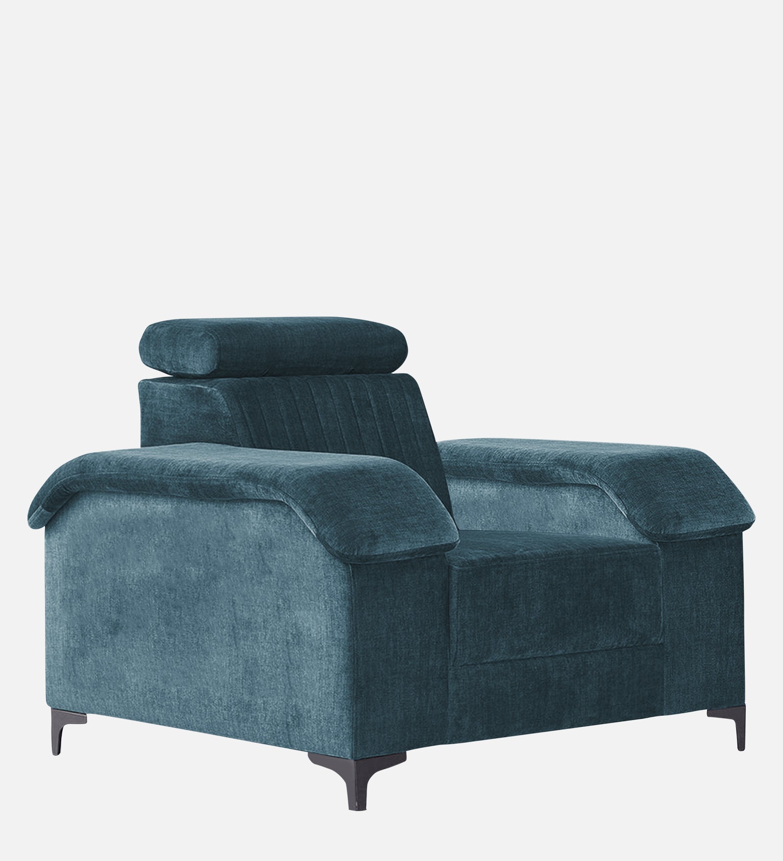 Draco Fabric 1 Seater Sofa in Harbour Blue Colour