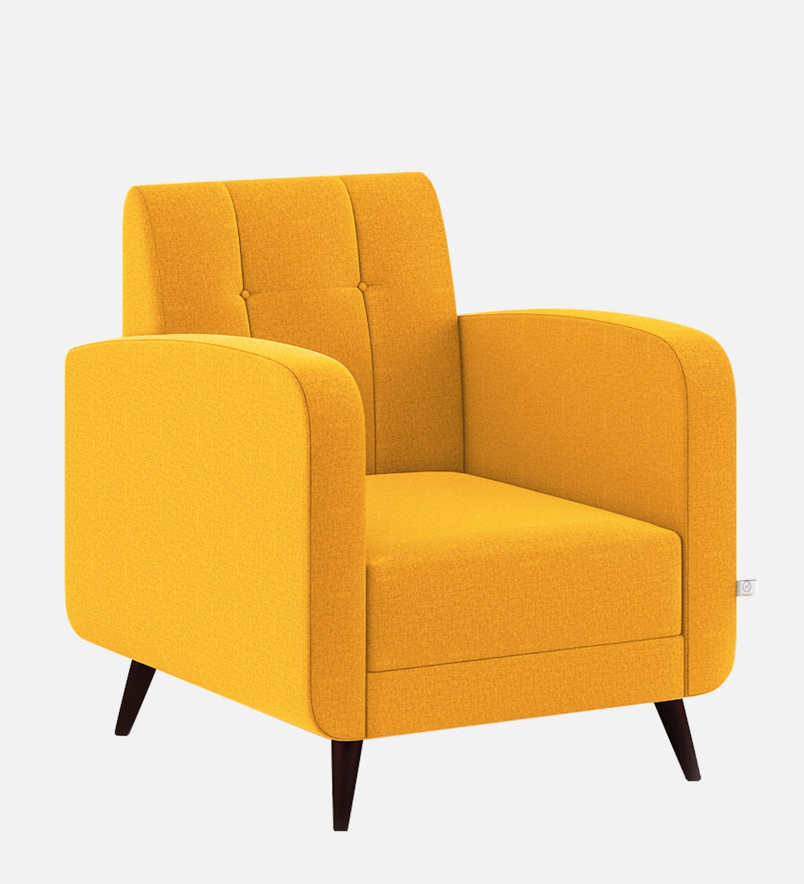 Wiki Velvet 1 Seater Sofa in Safforn Yellow Colour