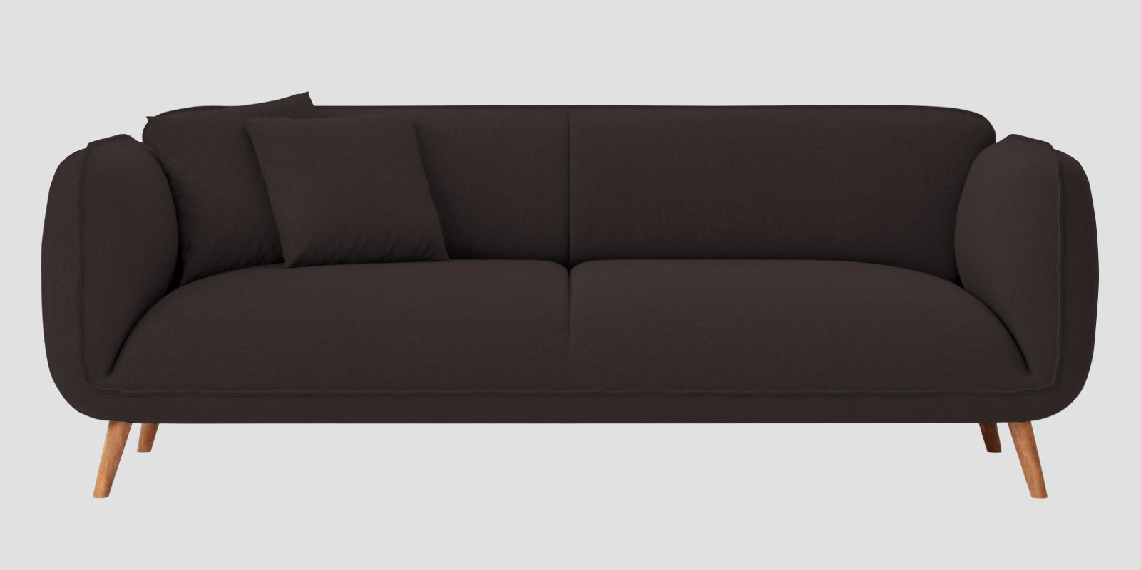 Zia Fabric 3 Seater Sofa In Pebble Brown Colour