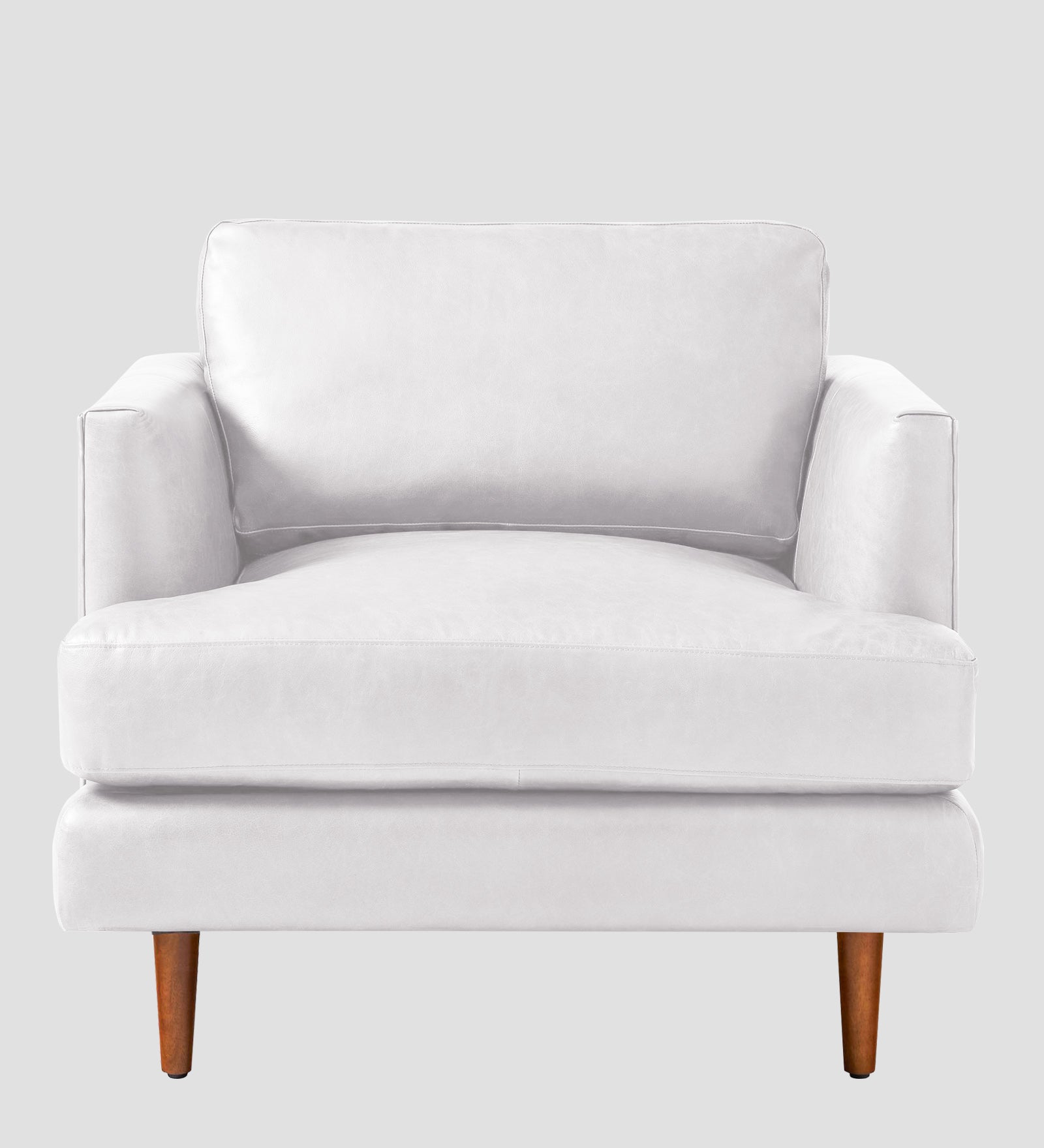 Sterio Leatherette 1 Seater Sofa In  Cream White Colour - Febonic Living