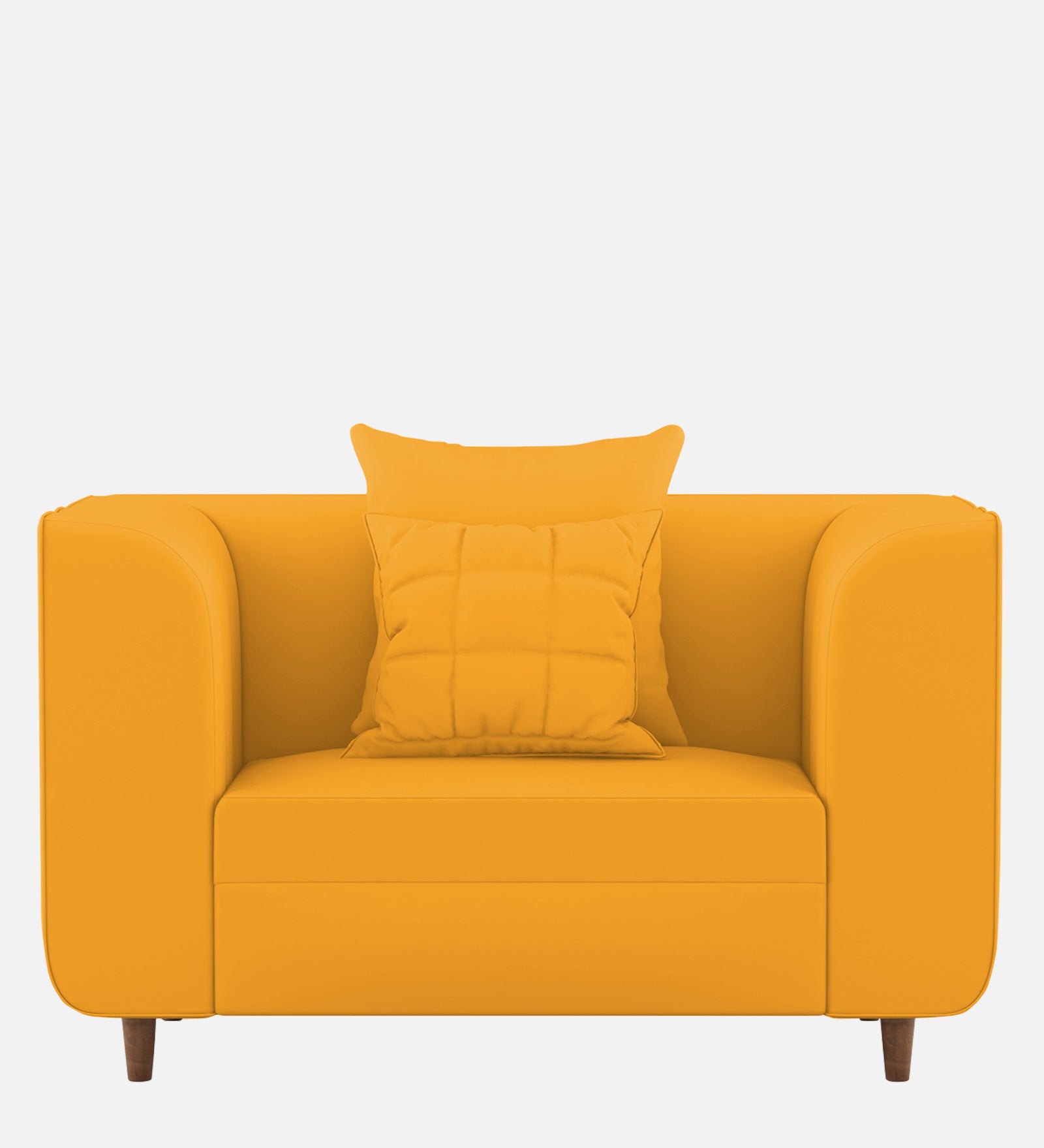 Sumo Velvet 1 Seater Sofa in Safforn Yellow Colour