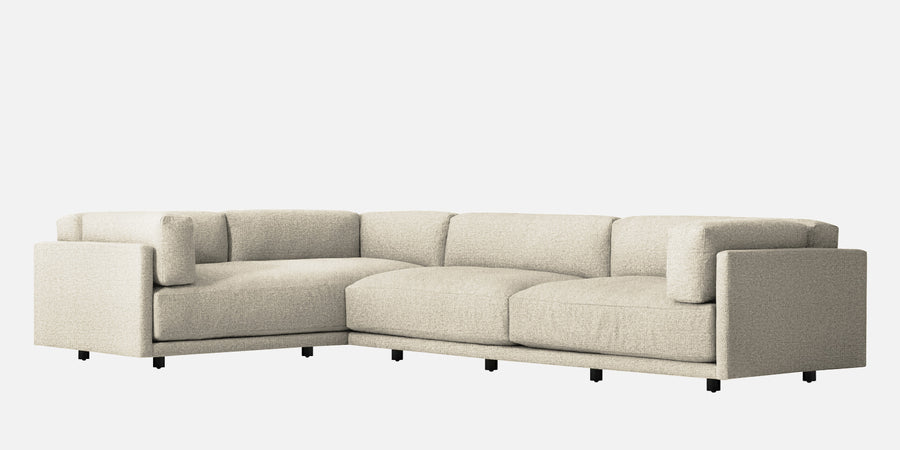 Nixon Fabric 6 Seater Lhs Corner Sofa In Ivory Cream Colour - Febonic Living