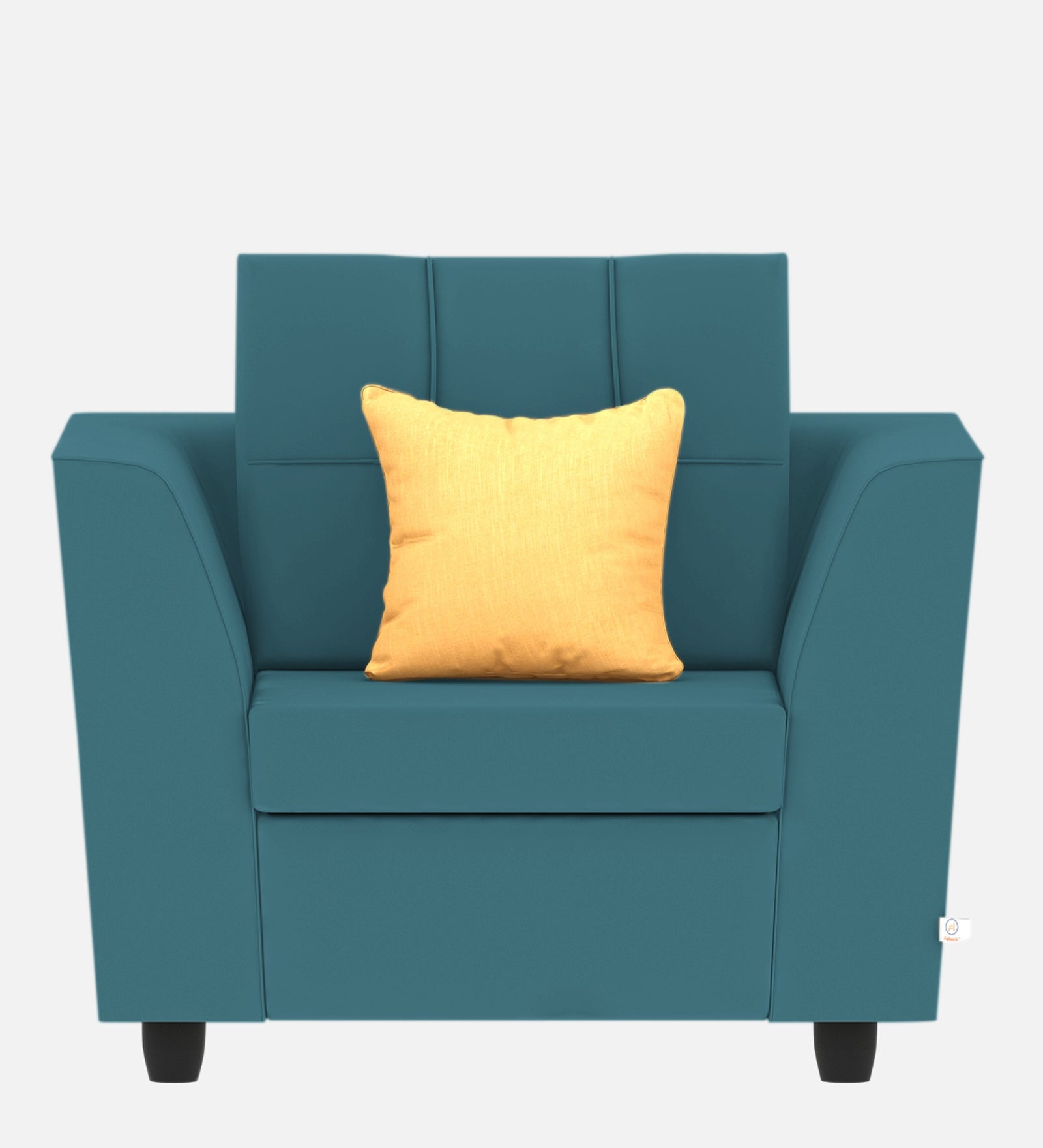 Nestin Velvet 1 Seater Sofa in Aqua Blue Colour