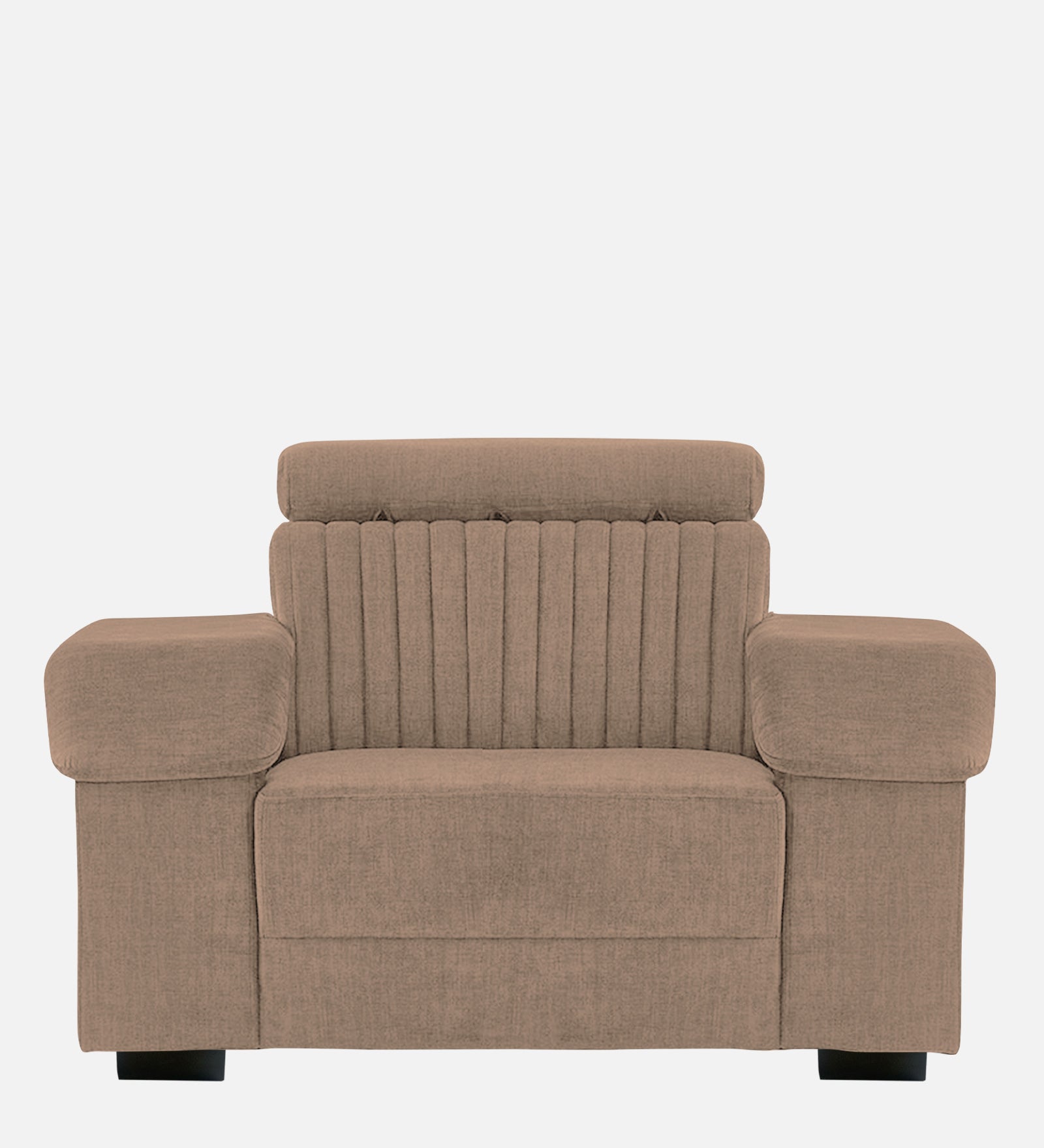 Draco Fabric 1 Seater Sofa In  Cookie Beige Colour - Febonic Living