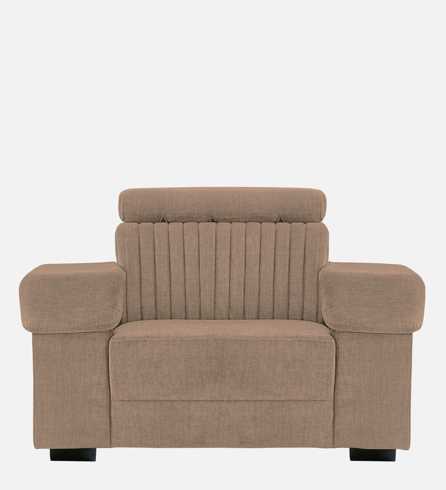 Draco Fabric 1 Seater Sofa In Cookie Beige Colour - Febonic Living