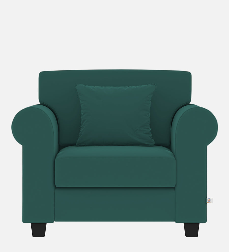 Numonk Velvet 1 Seater Sofa In Pine Green Colour - Febonic Living