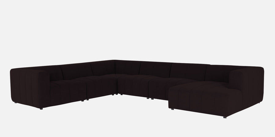 Damo Fabric Lhs 8 Seater Corner Sofa In Cara Brown Colour - Febonic Living