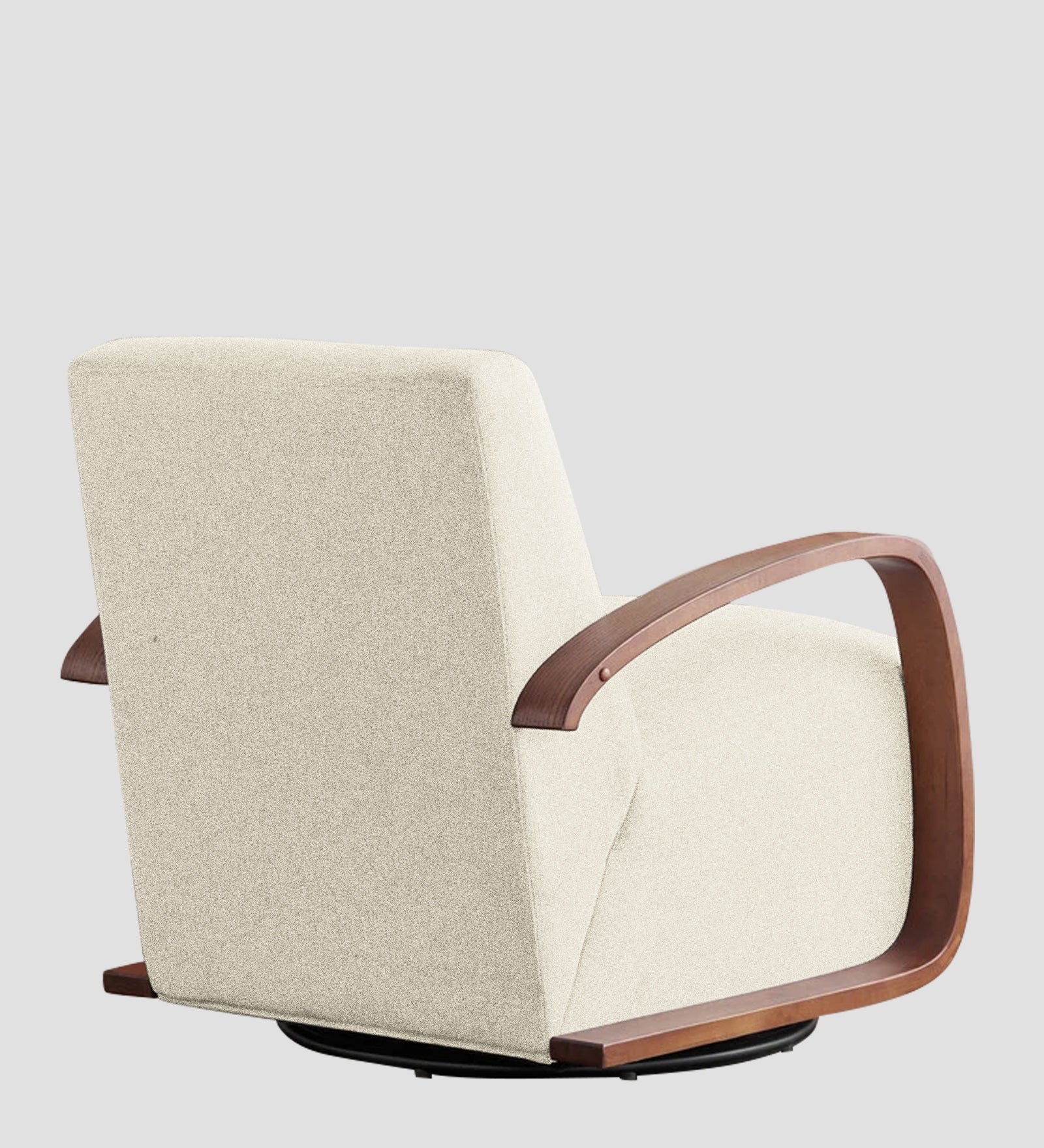 Balma Fabric Swivel Chair in Ivory Cream Colour
