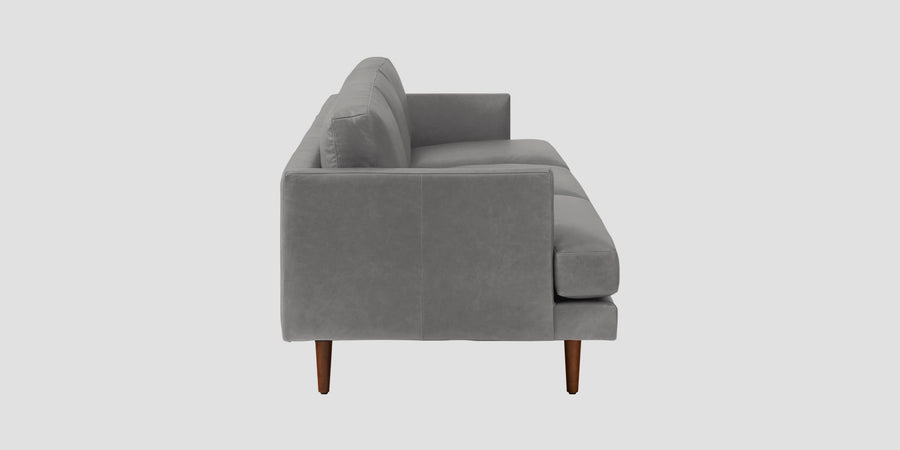 Sterio Leatherette 3 Seater Sofa In Dim Grey Colour - Febonic Living