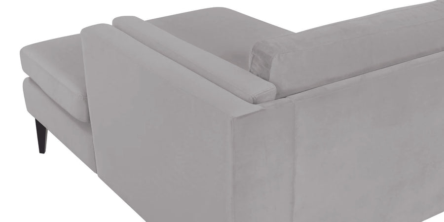 Jasper Velvet Rhs Sectional Sofa 3 Lounger In Concrete Grey Colour - Febonic Living