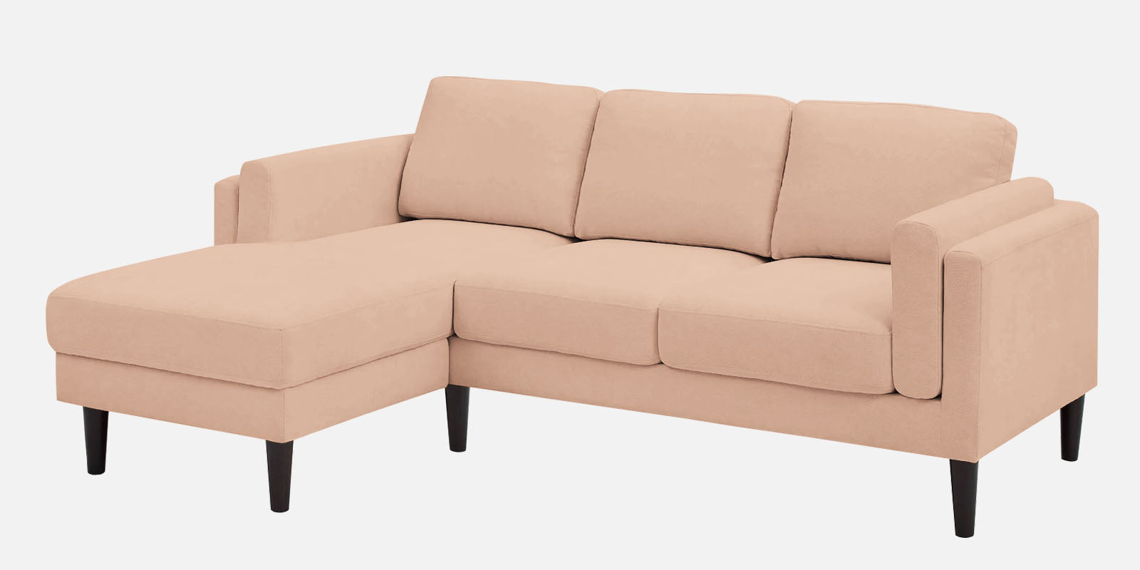 Creata Fabric RHS Sectional Sofa (2+Lounger) in Cosmic Beige Colour by Febonic