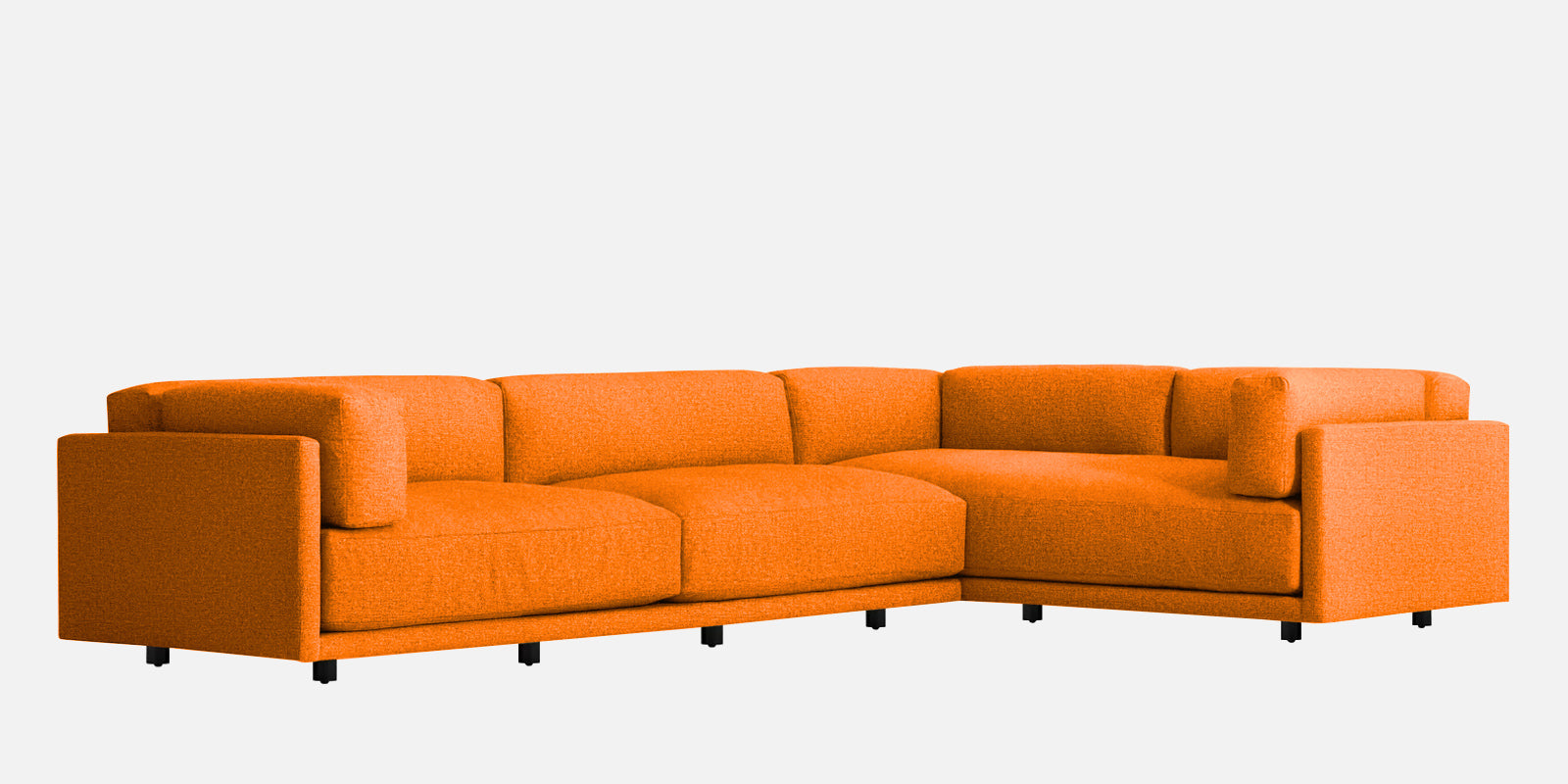 Nixon Fabric 6 Seater RHS Sectional Sofa In Vivid Orange Colour