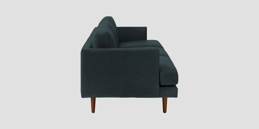 Sterio Leatherette 3 Seater Sofa In Steel Blue Colour - Febonic Living