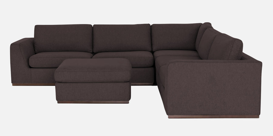 Freedom Velvet 6 Seater Rhs Corner Sofa In Mocha Brown Colour With Ottoman - Febonic Living