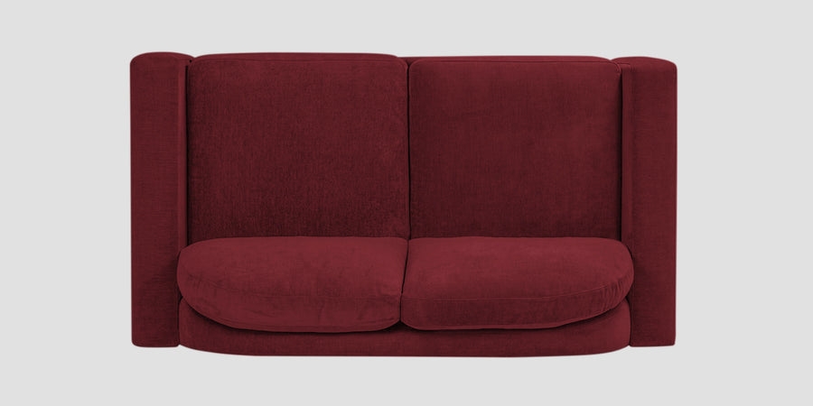 Dara Fabric 2 Seater Sofa In Blood Maroon Colour - Febonic Living