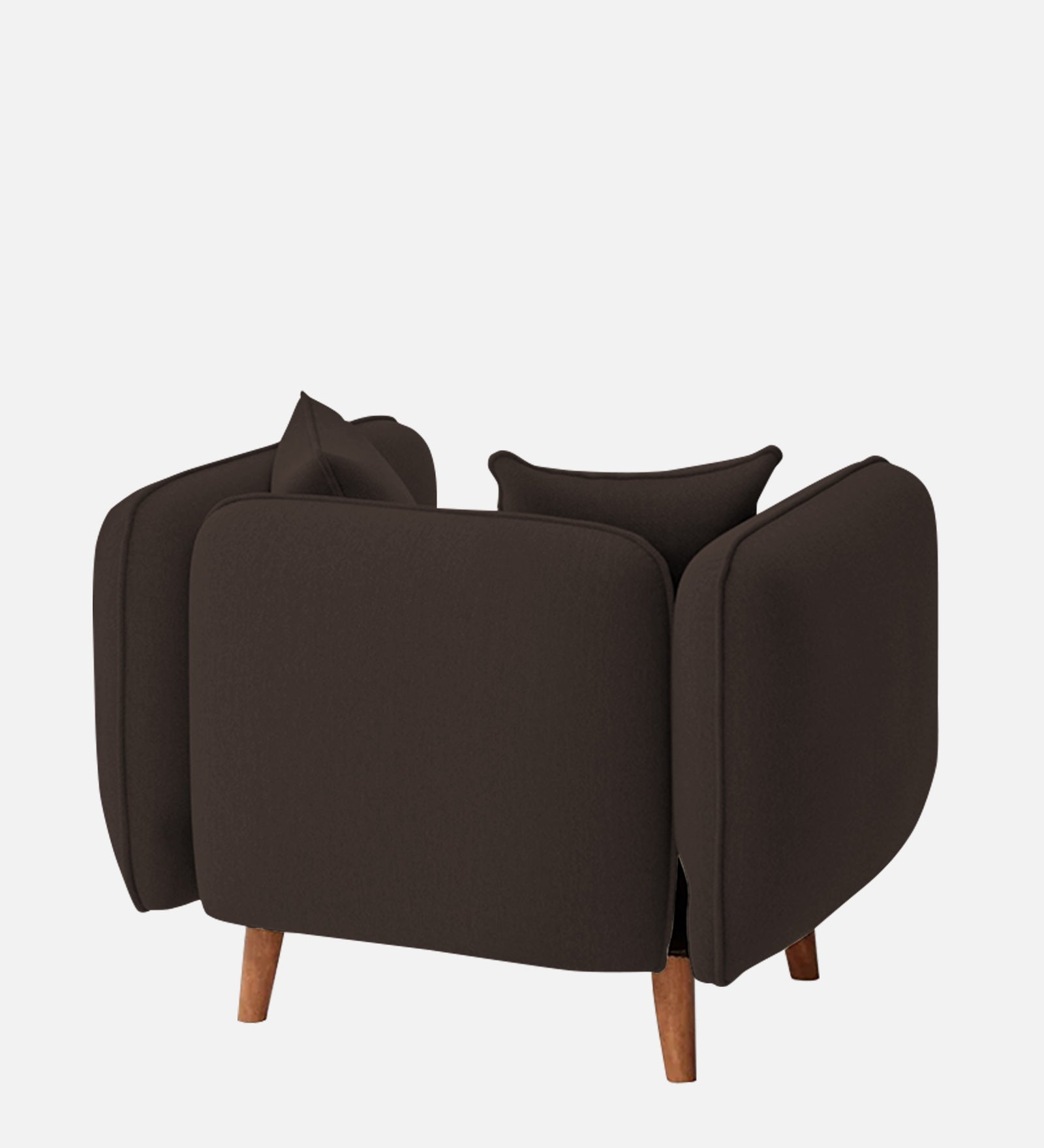 Reva Fabric 1 Seater Sofa In Coco Brown Colour