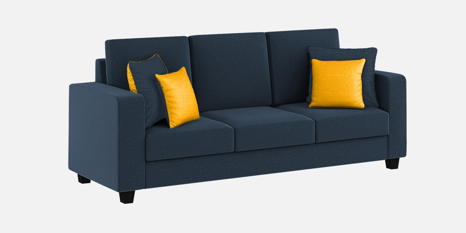 Nabi Fabric 3 Seater Sofa In Denim Blue Colour