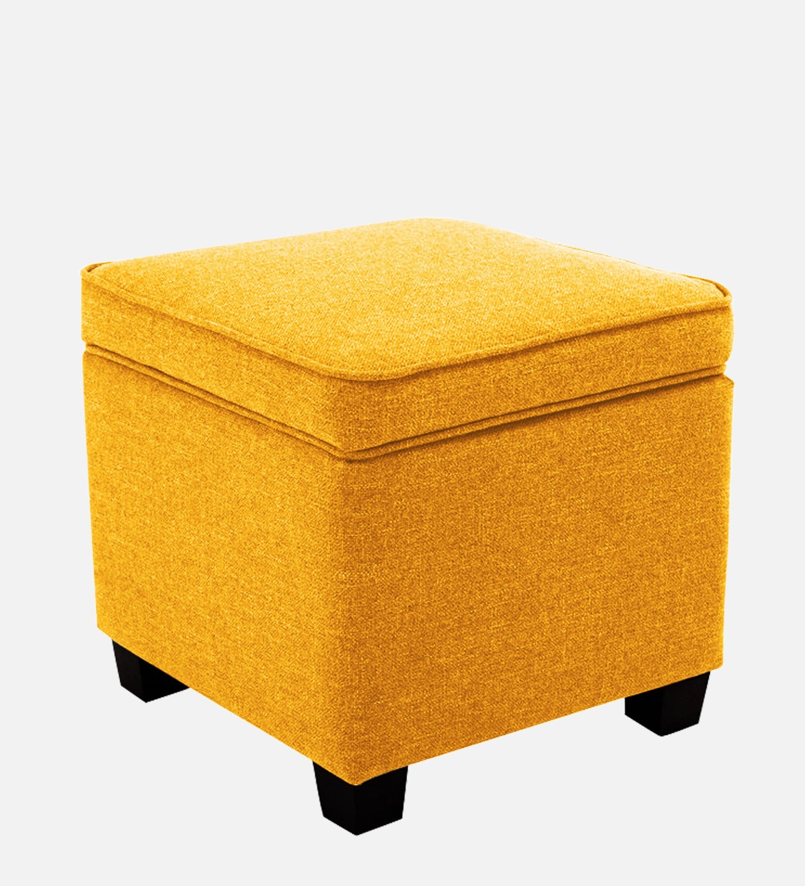 Sudan Fabric Storage Ottoman in Bold Yellow Colour