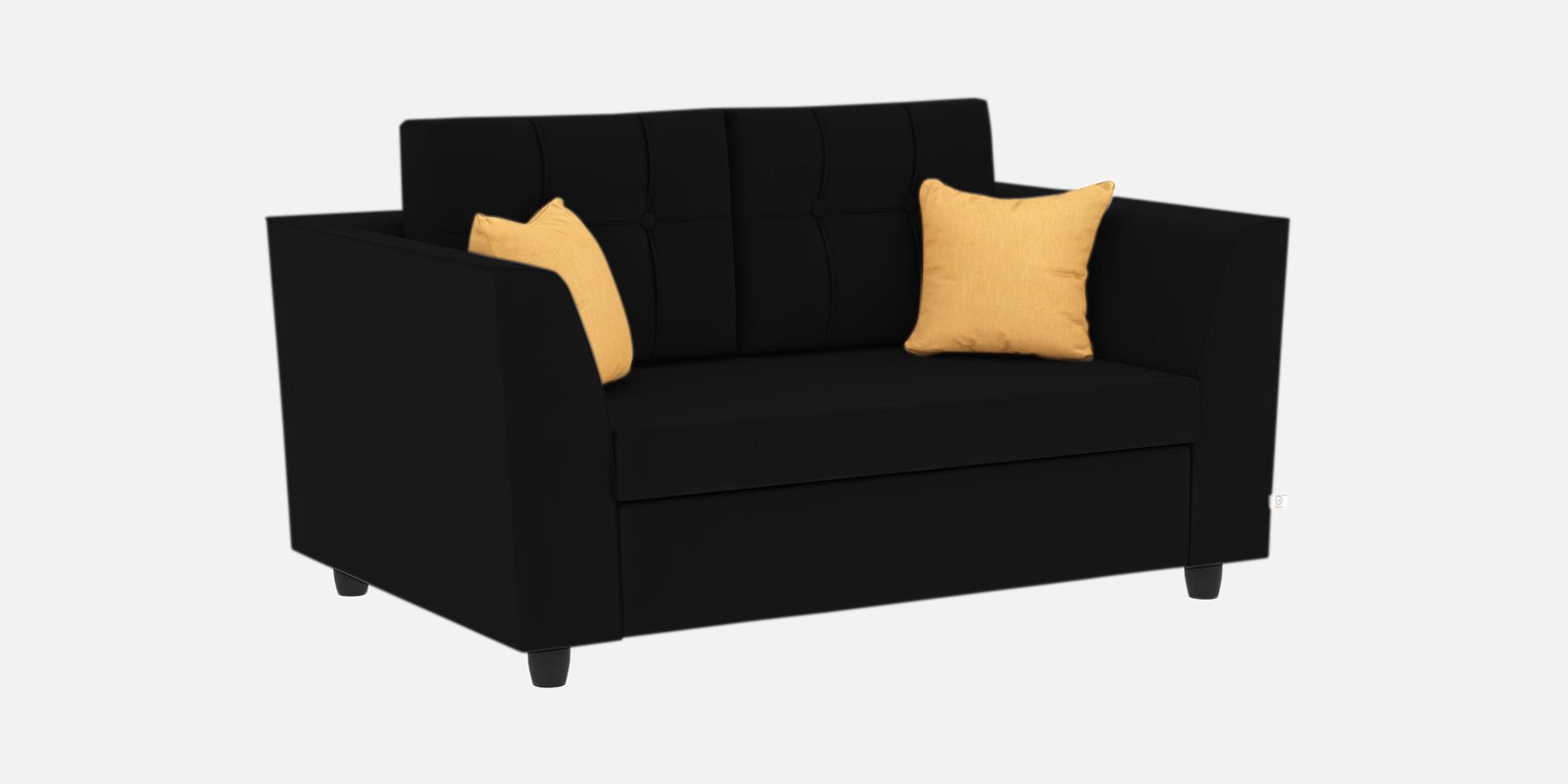 Nestin Velvet 2 Seater Sofa in Adam Black Colour