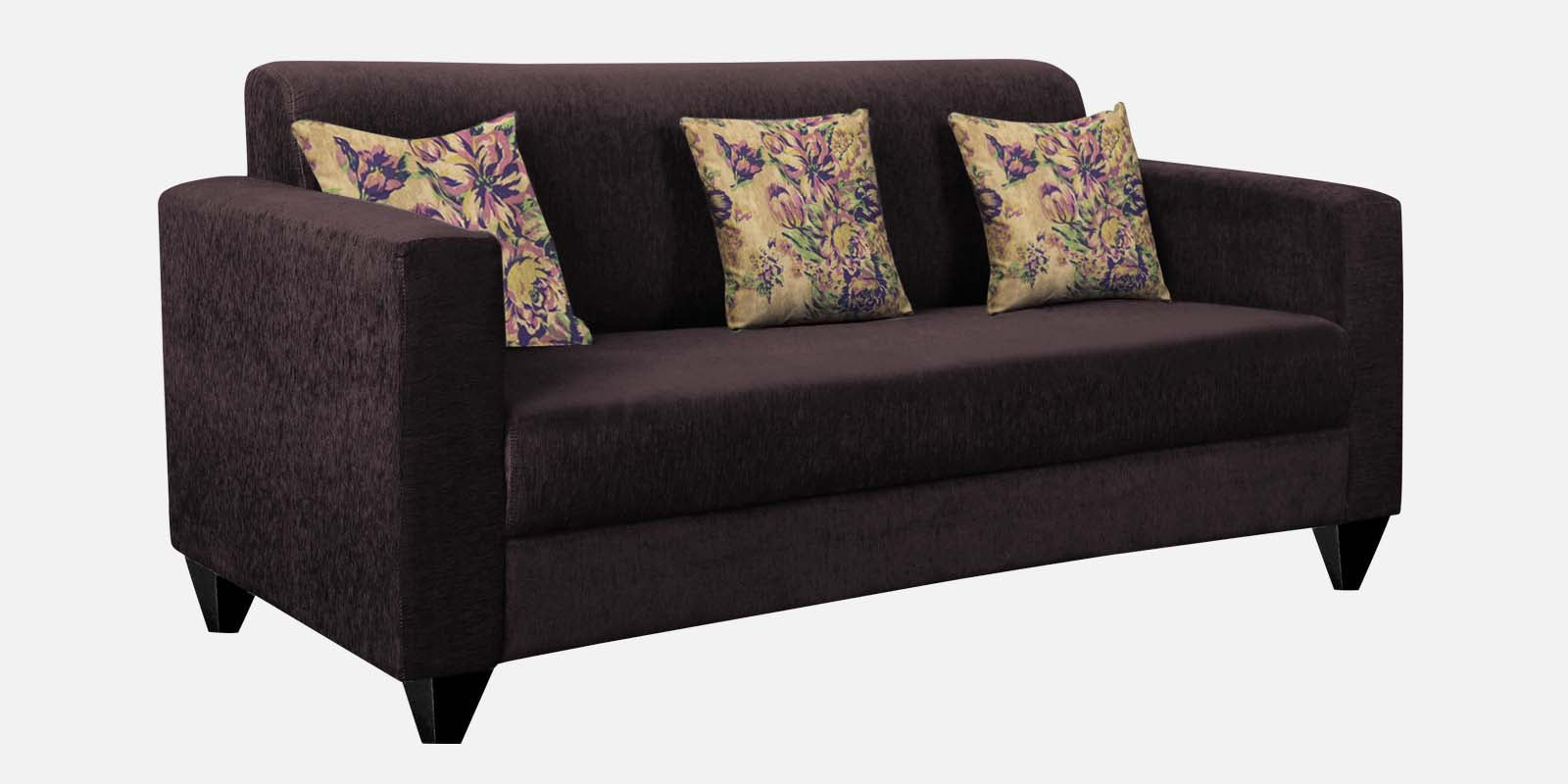 Lipu Fabric 3 Seater Sofa in Cara Brown Colour