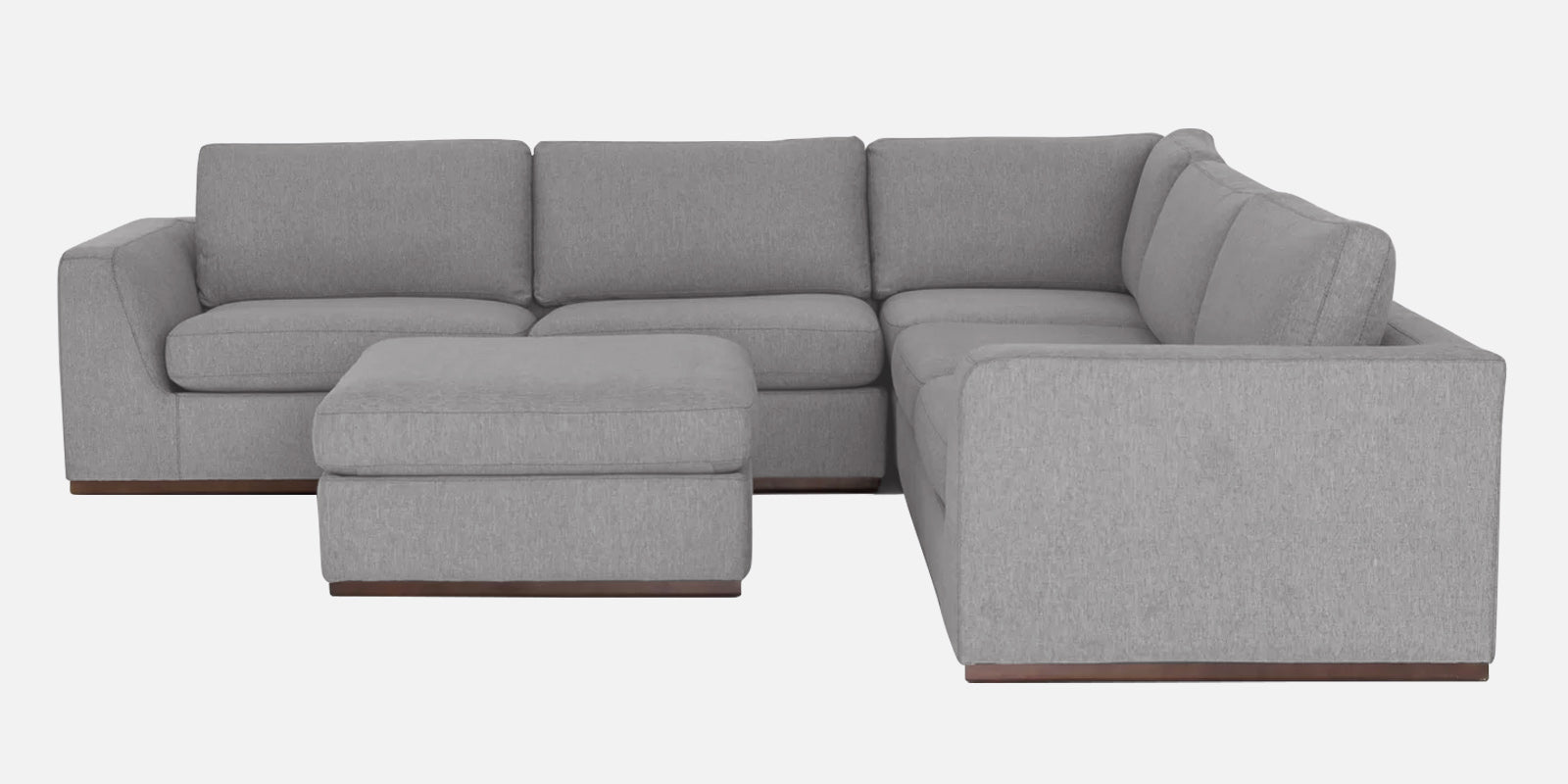 Freedom Velvet 6 Seater RHS Sectional Sofa In light grey Colour