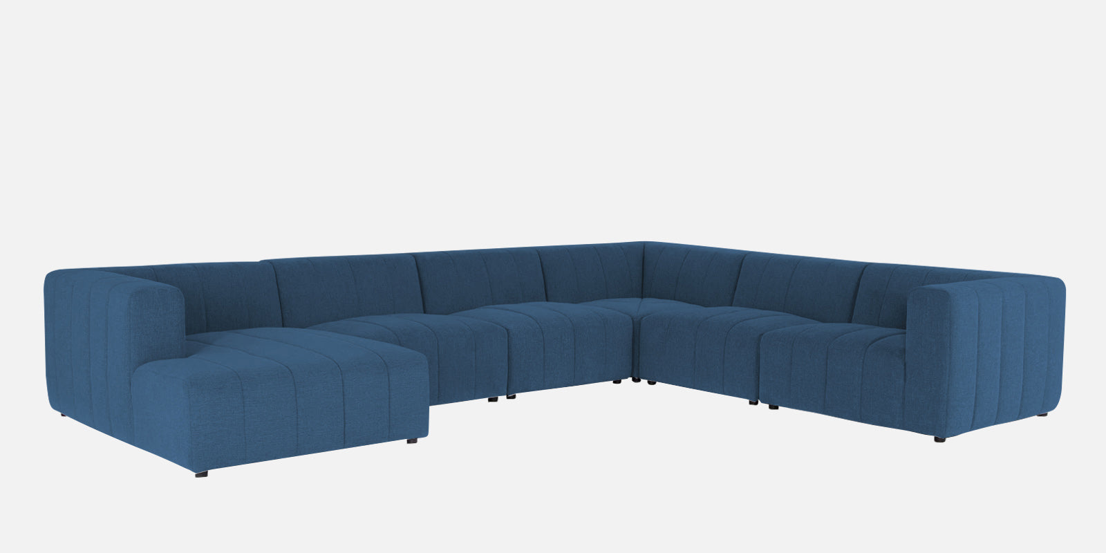 Damo Fabric RHS 8 Seater Sectional Sofa In Light Blue Colour