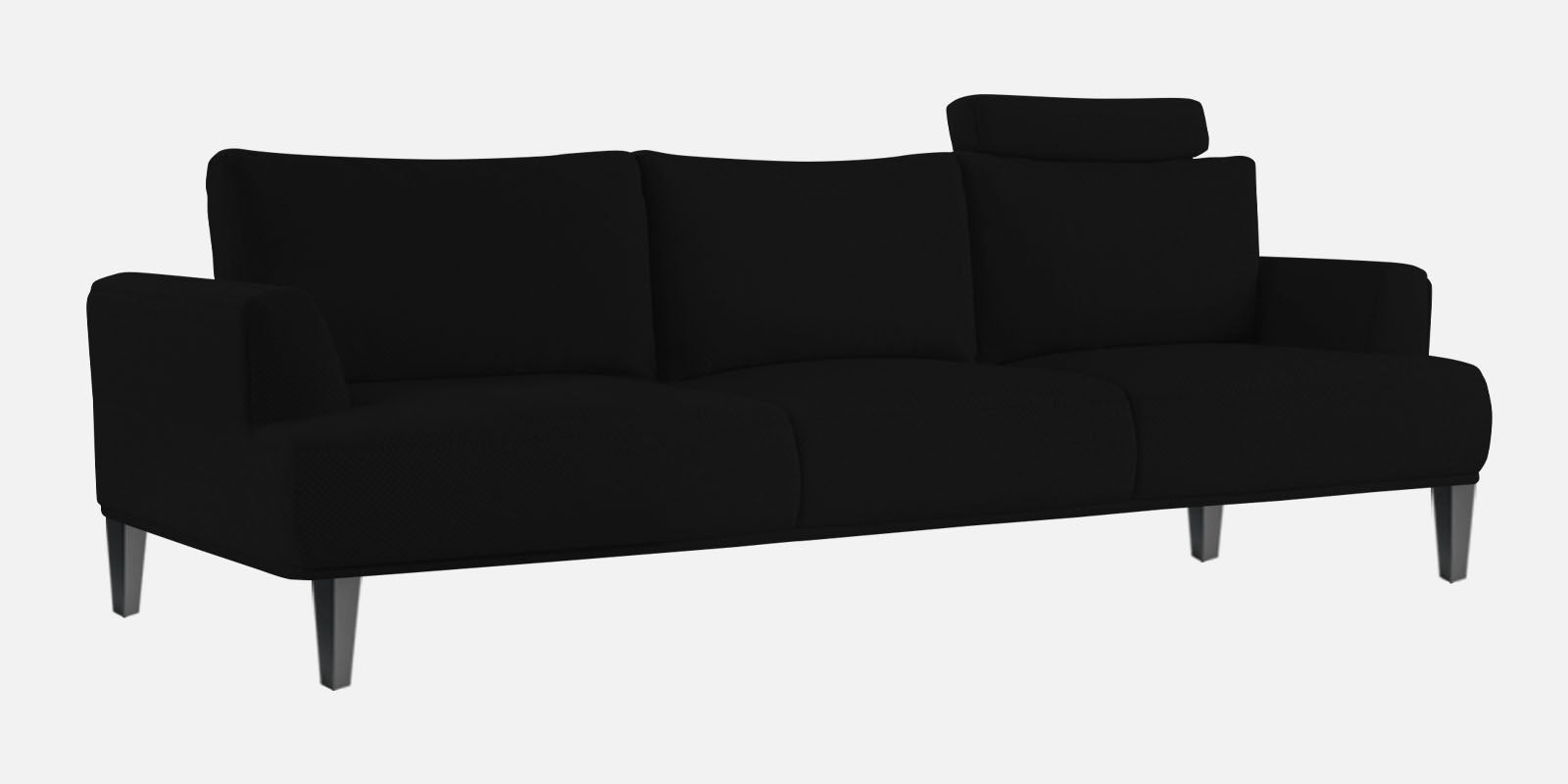 Como Fabric 3 Seater Sofa in Zed Black Colour