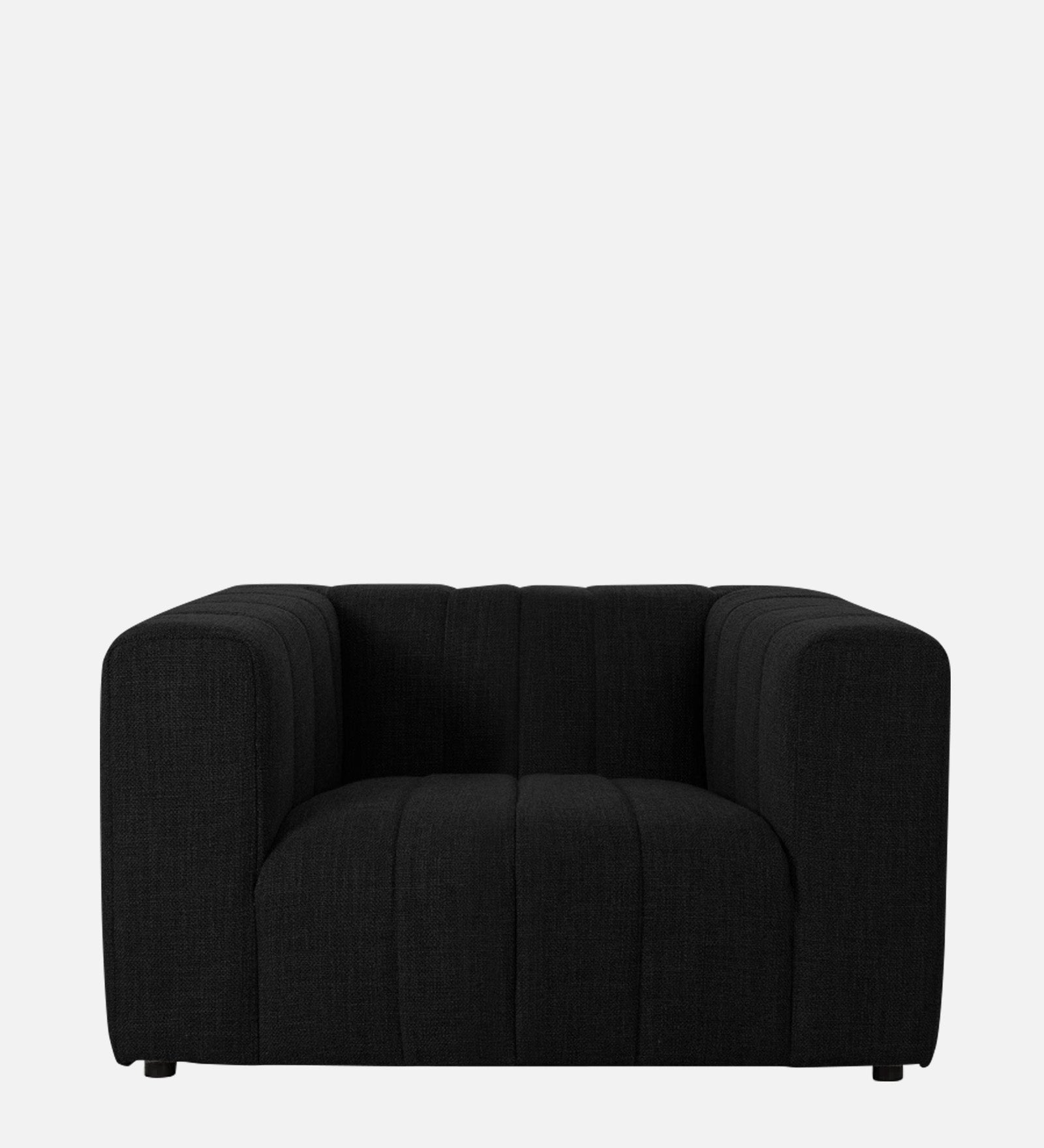 Lara Fabric 1 Seater Sofa in Zed Black Colour