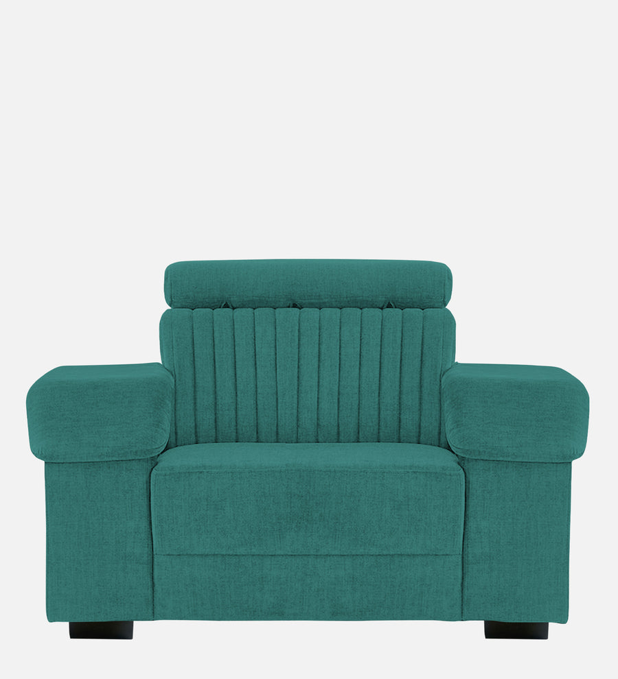 Draco Fabric 1 Seater Sofa In Sea Green Colour - Febonic Living
