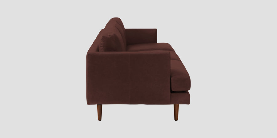 Sterio Leatherette 3 Seater Sofa In Wine Brown Colour - Febonic Living
