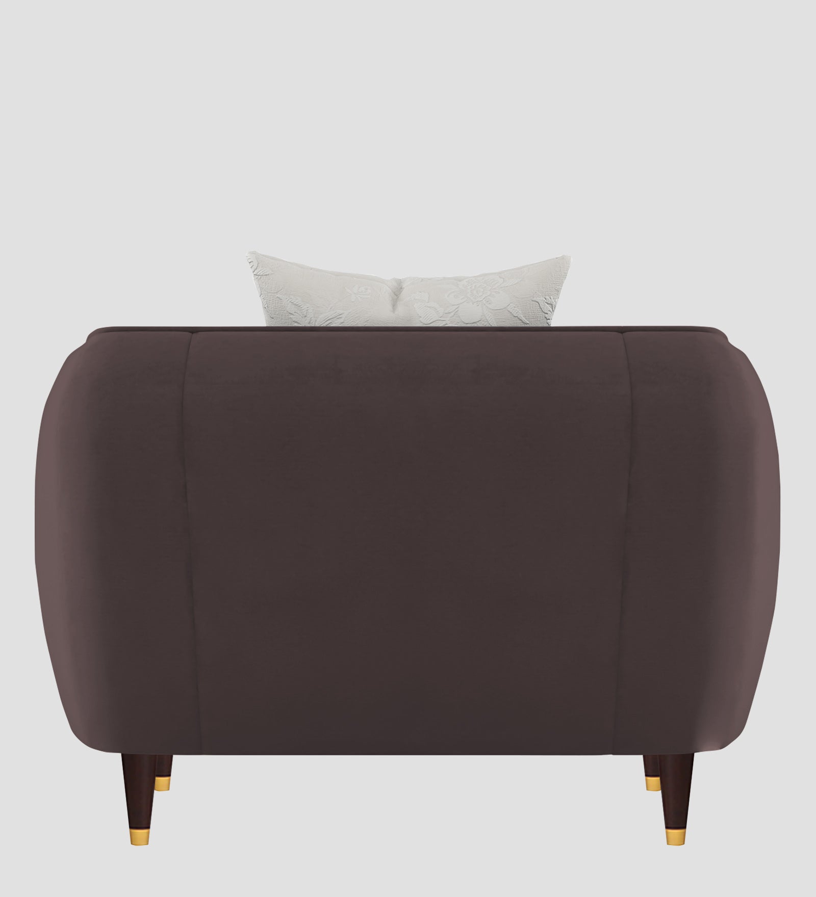 Hairo Velvet 1 Seater Sofa In  Mocha Brown Colour - Febonic Living