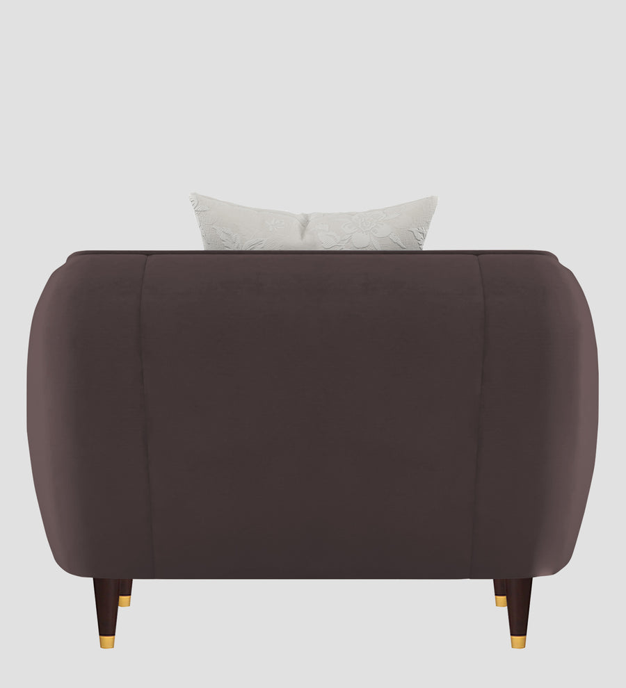 Hairo Velvet 1 Seater Sofa In Mocha Brown Colour - Febonic Living