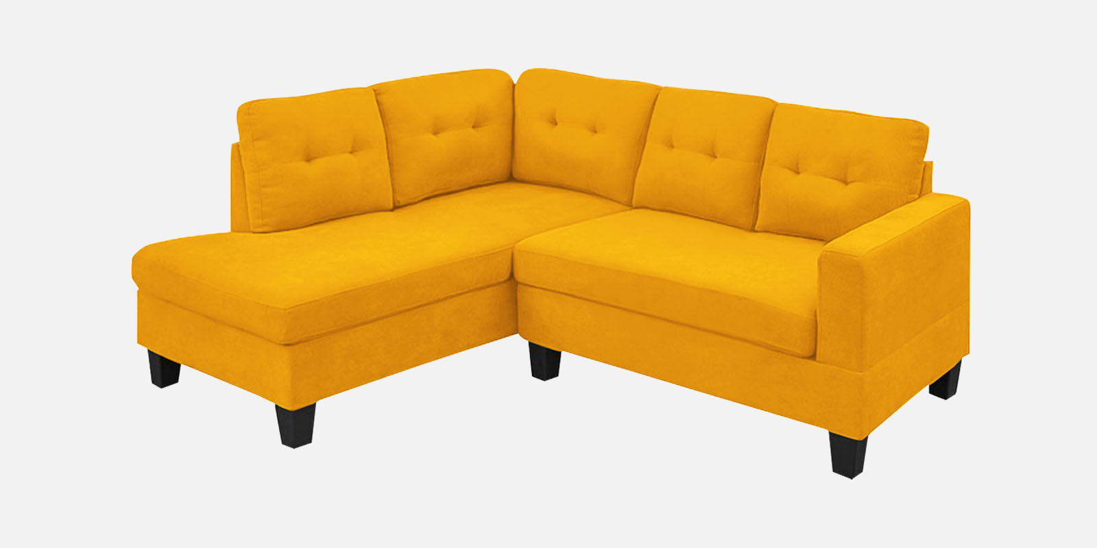 Thomas Fabric RHS Sectional Sofa (2+Lounger) in Bold Yellow Colour