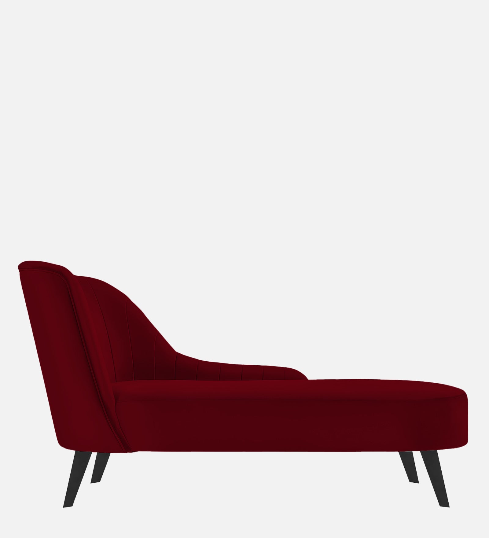 Flora Velvet RHS Chaise Lounger in Cherry Red Colour