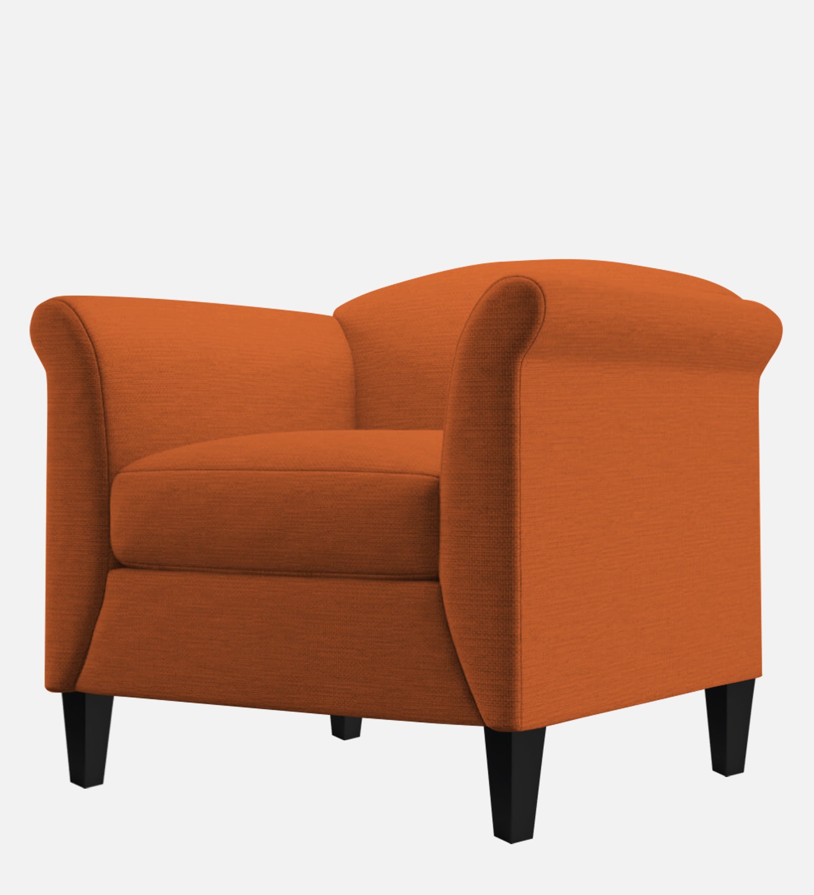 Kimber Fabric 1 Seater Sofa in Vivid Orange Colour