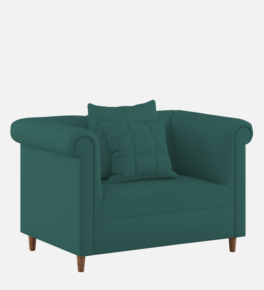 Rubi Velvet 1 Seater Sofa In Pine Green Colour - Febonic Living