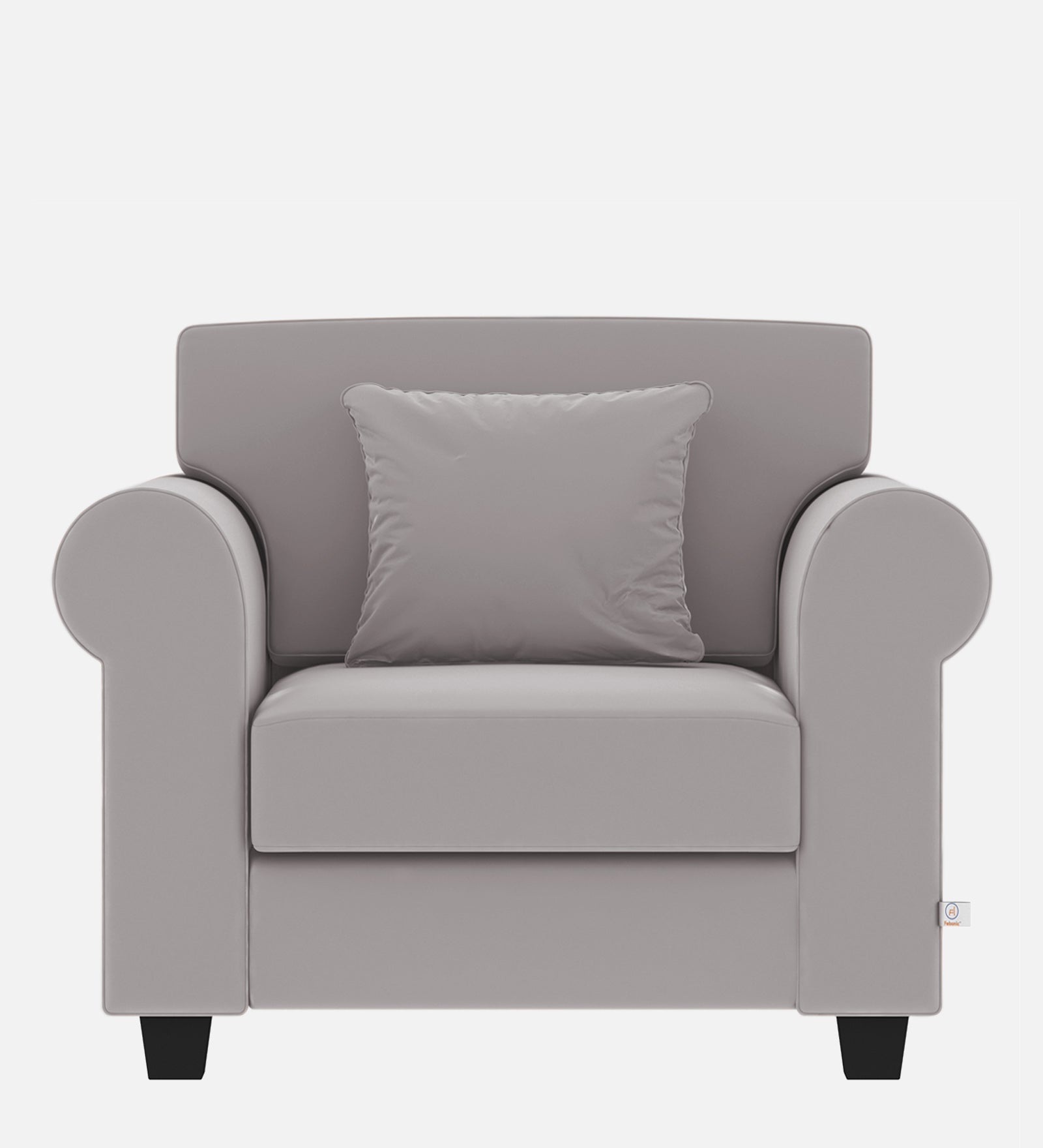 Numonk Velvet 1 Seater Sofa in light grey Colour