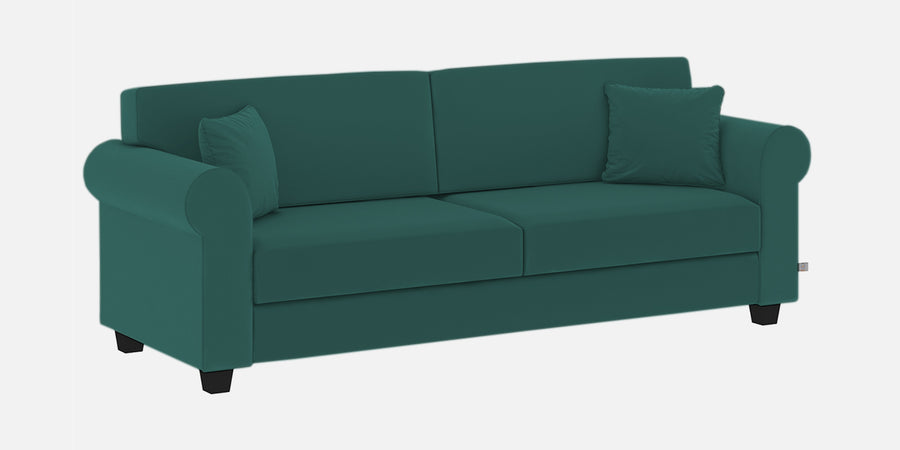 Numonk Velvet 3 Seater Sofa In Pine Green Colour - Febonic Living