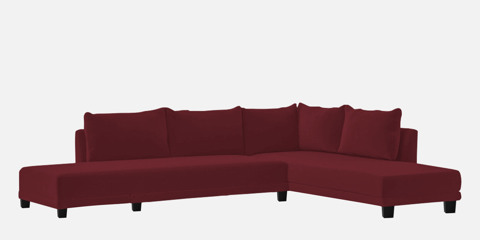 Ira Fabric LHS 6 Seater Sofa Cum Bed In Blood Maroon Colour