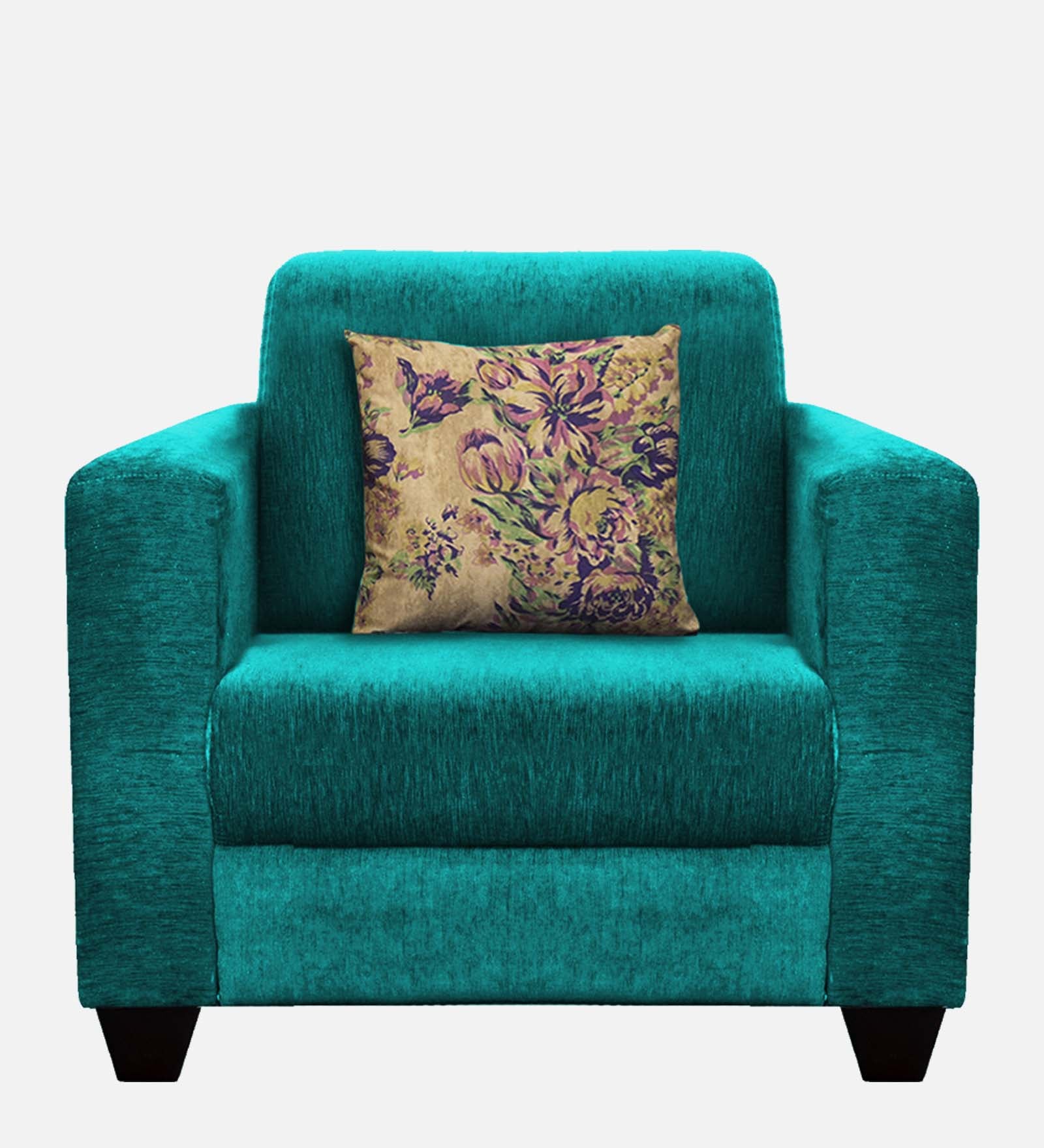 Lipu Fabric 1 Seater Sofa in Sea Green Colour