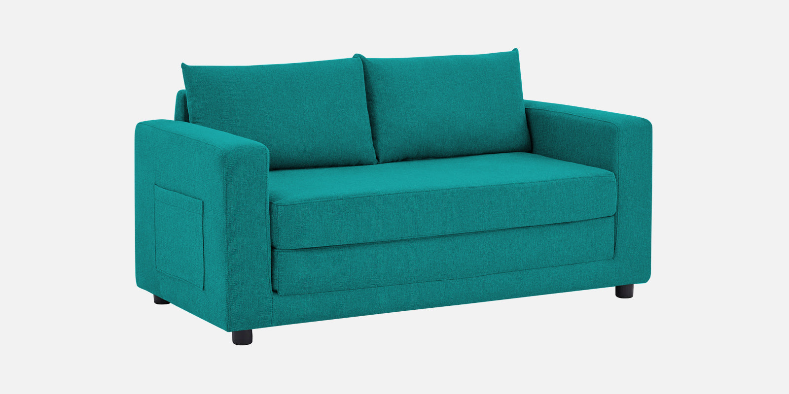 Roman Fabric 3 Seater Convertable Sofa Cum Bed in Sea Green Colour With Portable